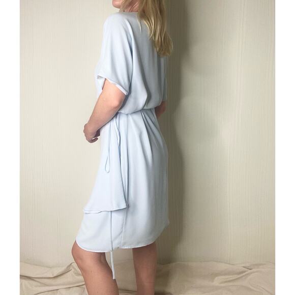 BABATON ARITZIA Chiffon Baby Blue Kimono Wrap Knee Length Dress US MEDIUM - Picture 3 of 14